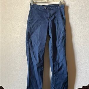 Blue Straight-Leg Pants